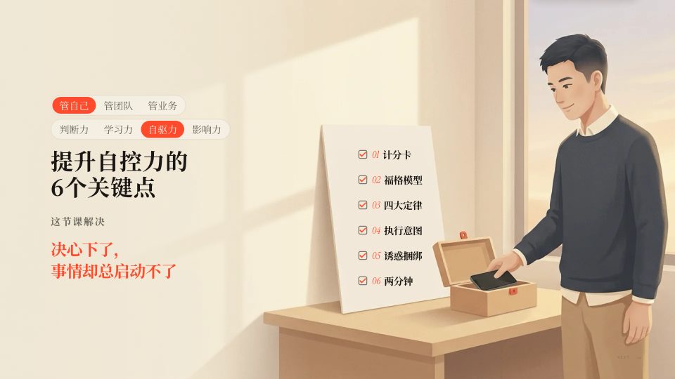 《提升自控力的 6 个关键点》封面